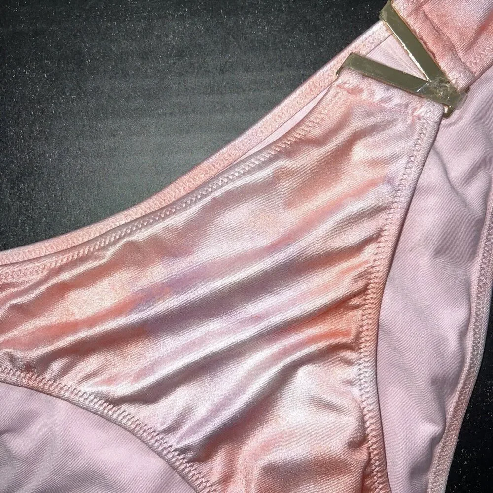 Victoria's Secret M BIKINI BOTTOM V-cut Jeweled Pink Orange Lilac Ombré